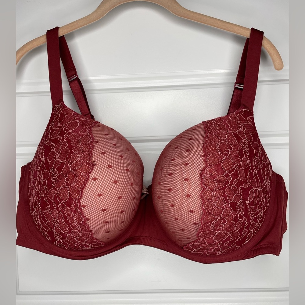 Elegant Lace Red Bra
